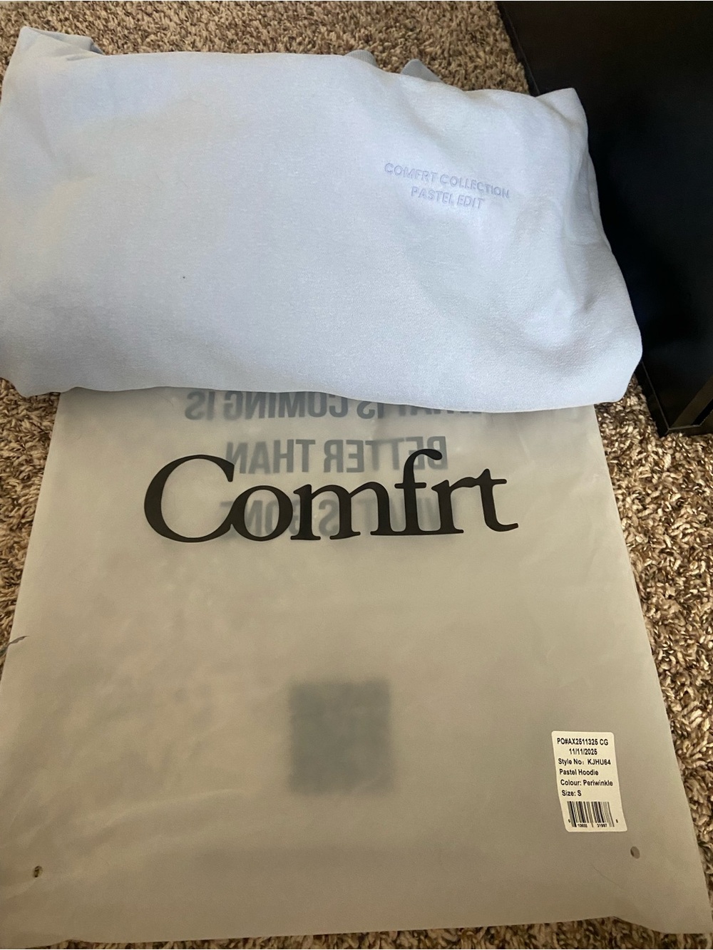 BRAND NEW Comfrt Pastel Hoodie - Limited Edition Color Periwinkle - Picture 7 of 8
